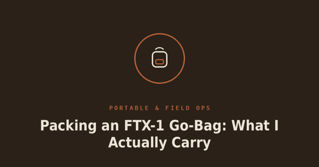 Packing an FTX-1 Go-Bag: What I Actually Carry