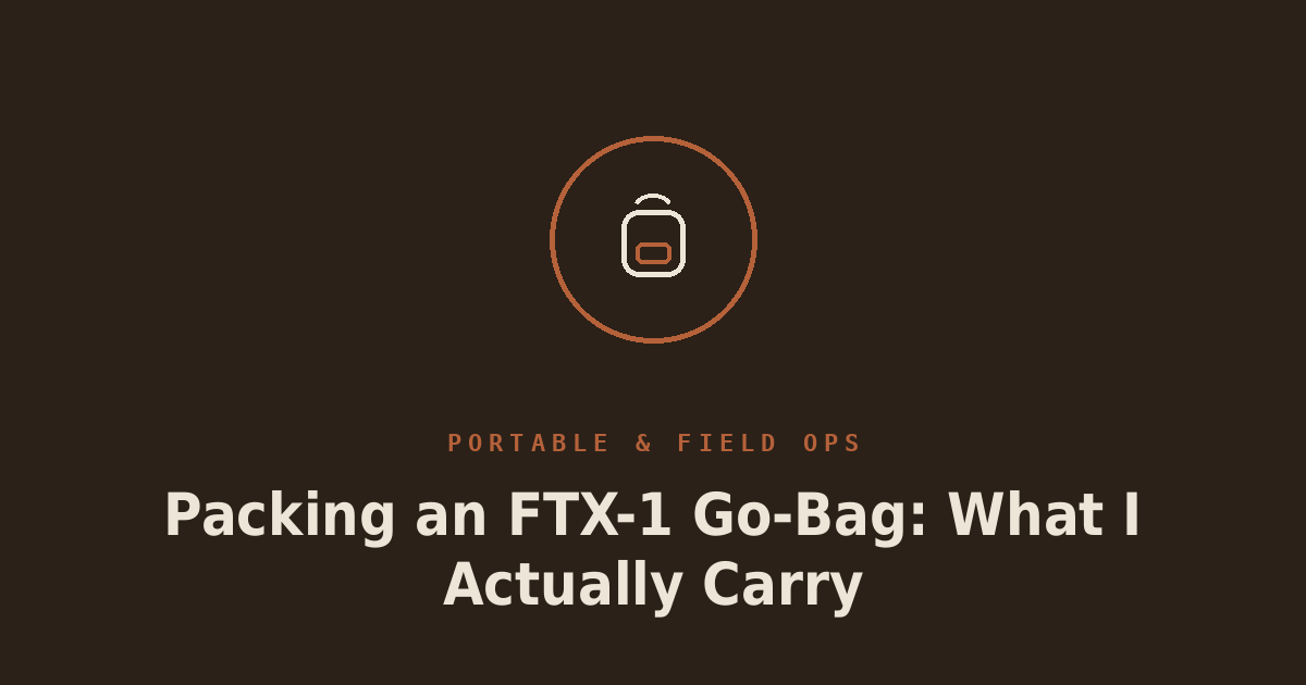 Packing an FTX-1 Go-Bag: What I Actually Carry