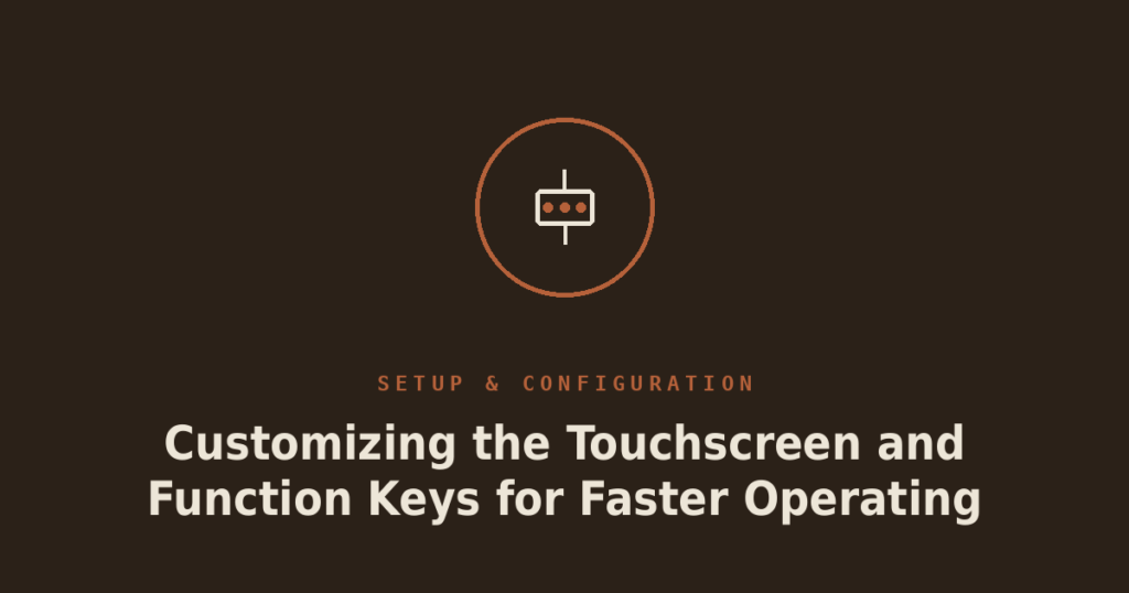 Customizing the Touchscreen and Function Keys for Faster Operating