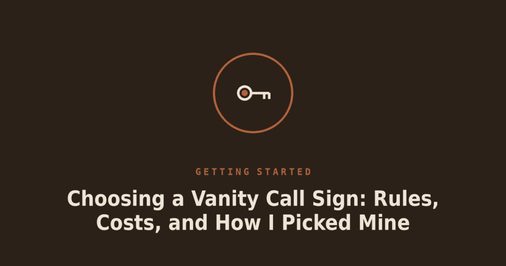 Choosing a Vanity Call Sign: Rules, Costs, and How I Picked Mine