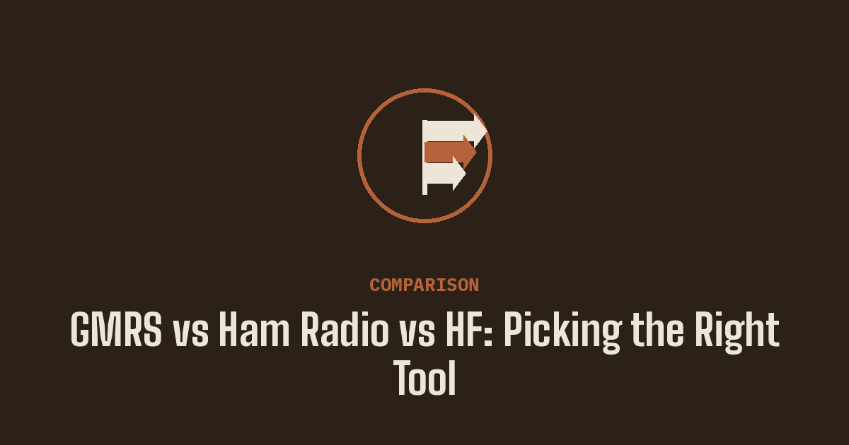 GMRS vs Ham Radio VHF/UHF vs HF: picking the right tool
