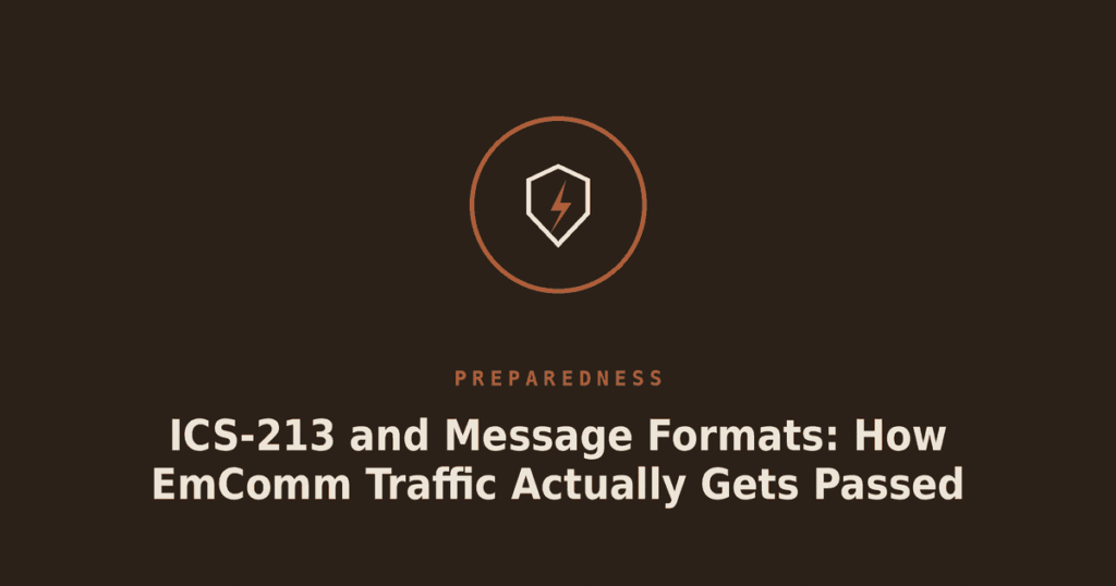 ICS-213 and Message Formats: How EmComm Traffic Actually Gets Passed