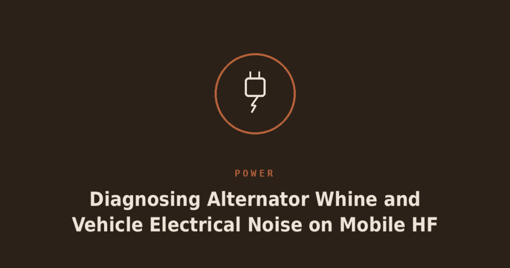 Diagnosing Alternator Whine and Vehicle Electrical Noise on Mobile HF