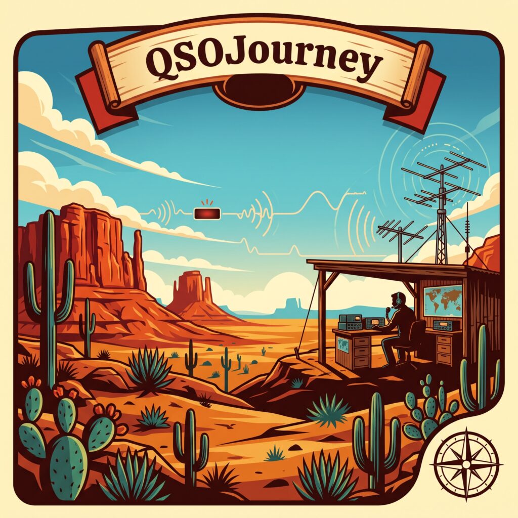 QSO Journey - Monument Valley desert shack illustration