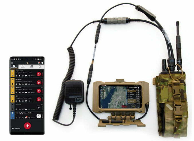 ATAK running on a phone paired with a radio via a voice interoperability plugin