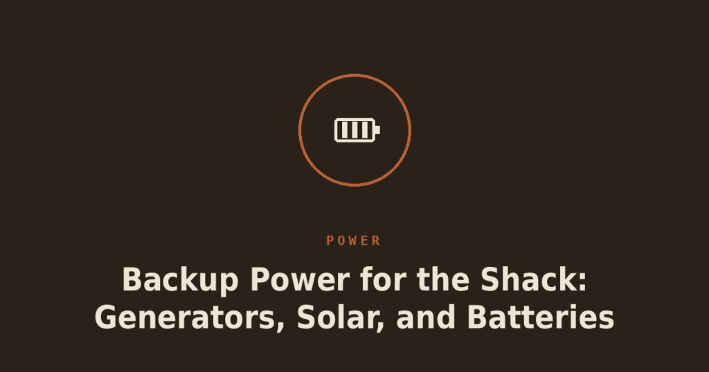 Backup Power for the Shack: Generators, Solar, and Batteries for Extended Outages