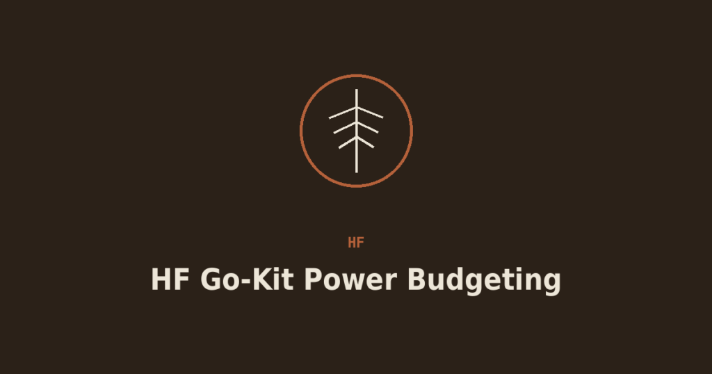 HF Go-Kit Power Budgeting: Matching Battery Capacity to Realistic Operating Time