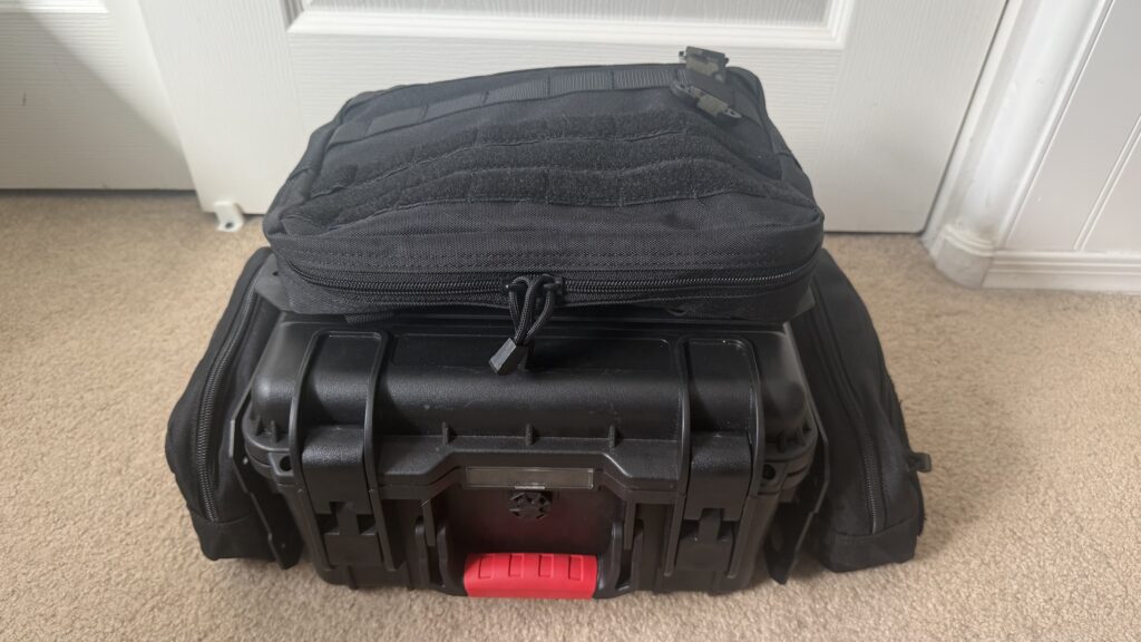 Updated Yaesu FTX-1 Optima go-box with MOLLE pouches