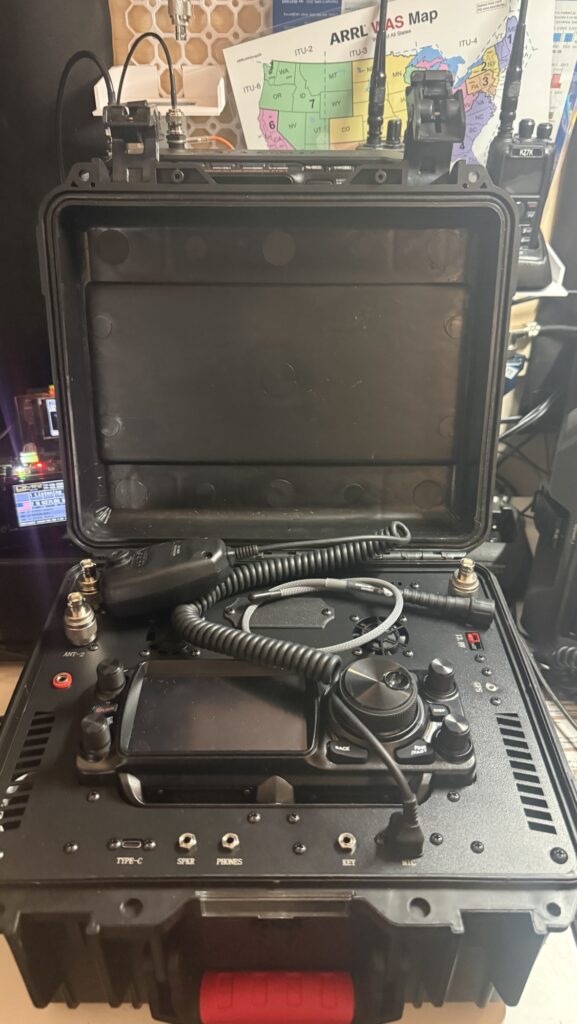 Yaesu FTX-1 go-box in a watertight hard case